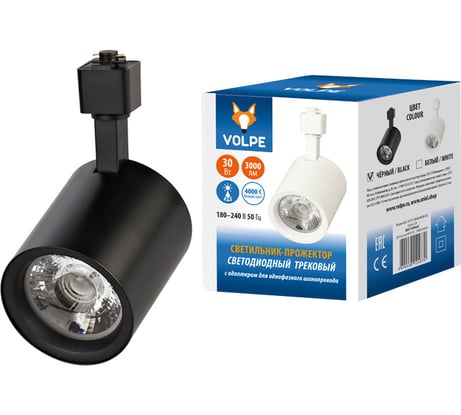 Трековый светодиодный светильник-прожектор Volpe ULB-Q275 30W/4000К BLACK UL-00005932
