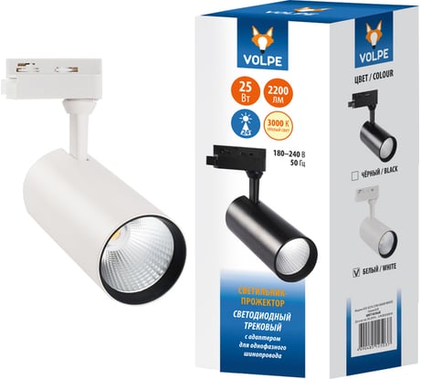 Трековый светодиодный светильник-прожектор Volpe ULB-Q276 25W/3000К WHITE UL-00005938