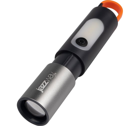 Фонарь Jazzway светодиодный ручной аккумуляторный Accu1-L5W/L3W-bk 5Вт+3Вт Li-ion 18650 1200мА.ч IP43 5048812