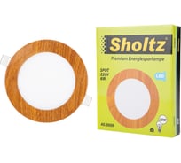Светодиодный встраиваемый светильник Sholtz 6Вт 3000K 220В, дерево диам.120мм IP20 LOS3078