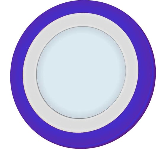 Светодиодный светильник LightStandart Piatto LED R 8+3 BLUE 11Вт 6000K световой поток 650Лм размеры 145х25мм врезное отверстие 120мм подсветка синяя IT8840
