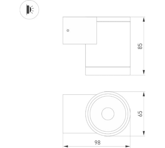 Светильник Arlight LGD-RAY-WALL-R65-9W Warm3000 1шт 038153