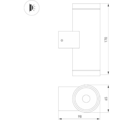 Светильник Arlight LGD-RAY-WALL-TWIN-R65-2x9W Warm3000 1шт 038154