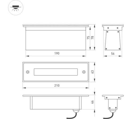 Светильник Arlight LTD-LINE-TILT-S210-8W Warm3000 1шт 024944