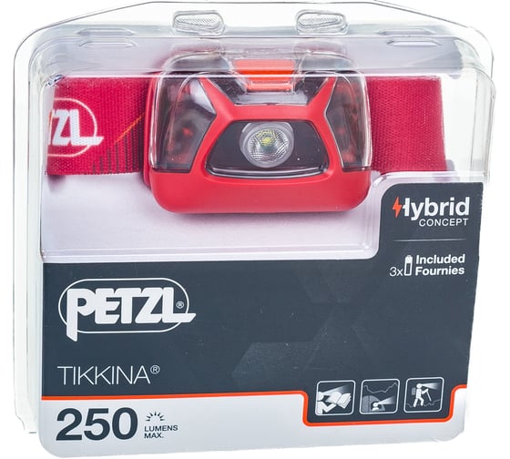 Фонарь Petzl светодиодный налобный Tikkina красный, 250 лм E091DA01