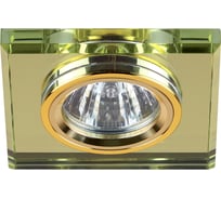 Декоративный светильник ЭРА DK8 GD/YL стекло, квадрат, MR16,12V/220V, 50W, золото/зеркальный желтый C0043738