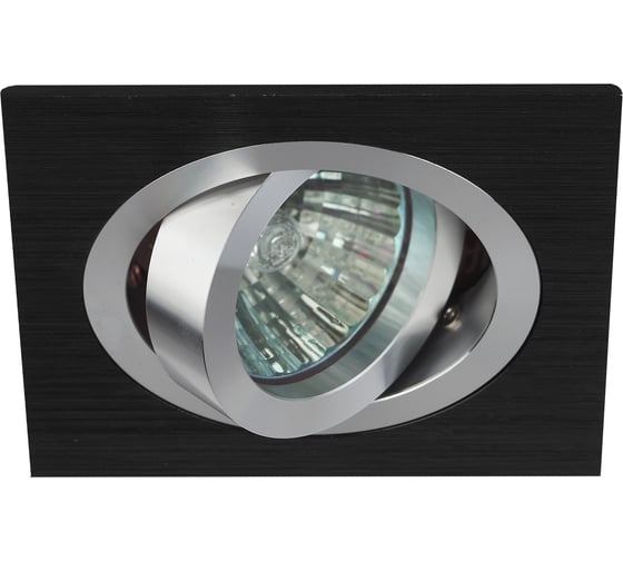 Светильник ЭРА KL57А SL/BK литой, поворотный, алюминевый, MR16, 12V/220 Б0017259 1