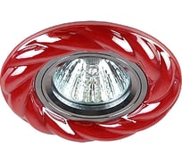 Декоротивный светильник ЭРА DK4 CH/R керамика, косичка, MR16, 12/220 V, хром/красный Б0007078