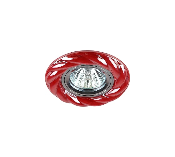 Декоротивный светильник ЭРА DK4 CH/R керамика, косичка, MR16, 12/220 V, хром/красный Б0007078 1