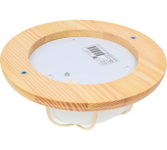 Светильник LightStandart Termo 60 01 18 малый для бани/сауны круглый с решеткой, IP54 60Вт 1хЕ27, цвет береза, рабочая температура до +130C (НБО 03-60-012 УХЛ4клен) IT8564
