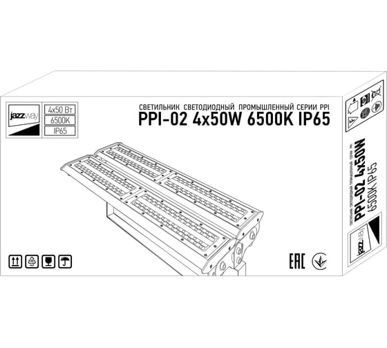 Светильник светодиодный настенно-потолочный промышленый PPI-02 4х50Вт 6500К IP65 230В/50Гц для высоких пролетов Jazzway 5016255 1
