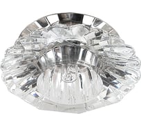 Декоративный светильник ЭРА DK19 CH/WH большой хрустальный цветок, G9, 220V, 40W, хром Б0005218