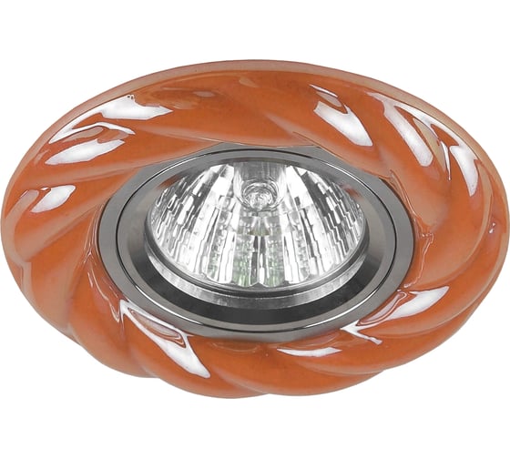 Декоративный светильник ЭРА DK4 CH/СR керамика, косичка MR16, 12/220 V, хром/коралловый Б0003018 1