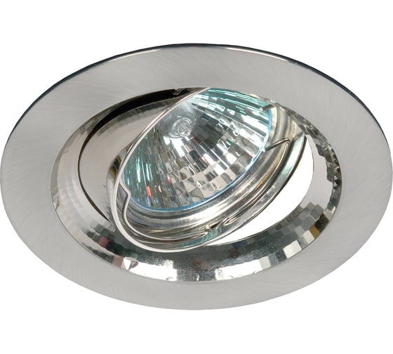 Литой поворотный светильник ЭРА KL29 А SN/N тарелка MR16, 12V/220V, 50W сатин C0043727 1