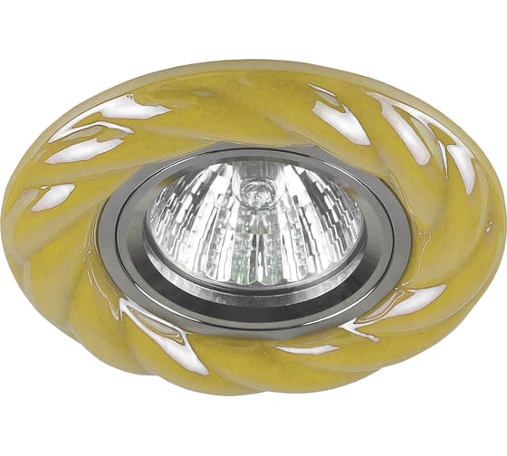 Декоративный светильник ЭРА DK4 CH/YL керамика, косичка MR16, 12/220 V, хром/жёлтый Б0003017 1