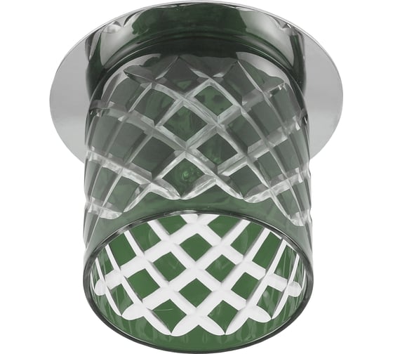 Декоративный светильник ЭРА DK54 CH/GG cтеклянный, стакан, ромб G9,220V, 40W, серо-зеленый/хром Б0003009 1