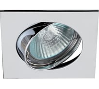 Литой квадратный поворотный светильник ЭРА KL2A CH MR16, 12V/220V, 50W 50W хром C0043661