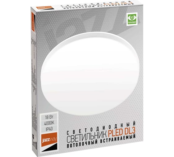 Встраиваемый светодиодный светильник Jazzway PLED DL3 18w 4000K WH IP40 5020375