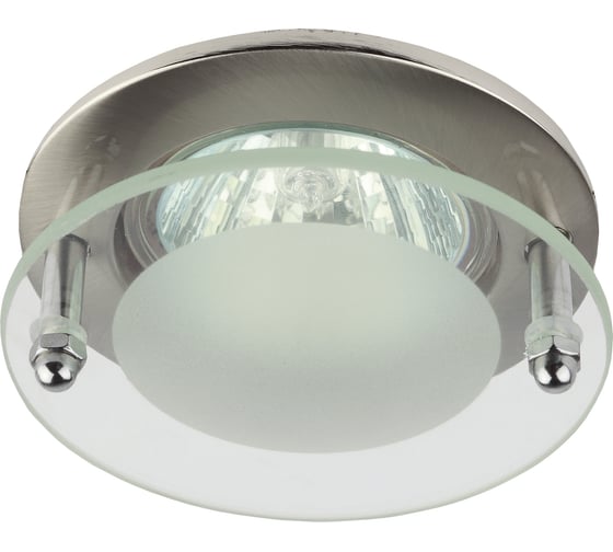 Литой светильник ЭРА KL15 SN с круглым стеклом MR16,12V/220V, 50W Б0002173 1