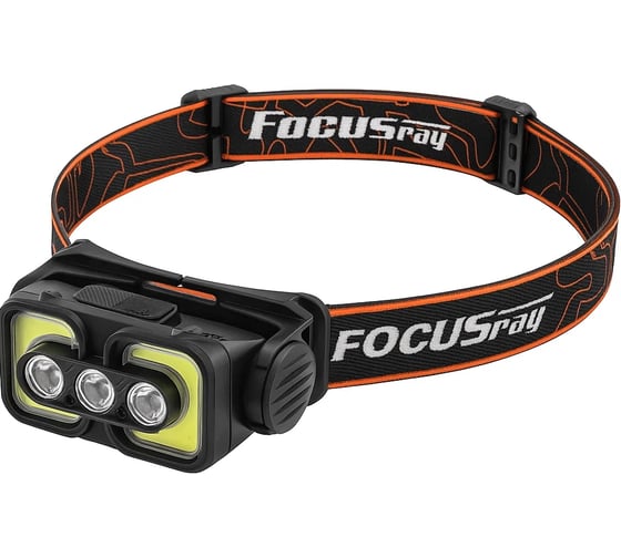 Фонарь Focusray 1306 аккумулятор 18650 1200, ман, 3,7v, индикатор заряда, сенсор, 3 диода 3w +2 сов, 3w 1/100/200, шт 890170 1