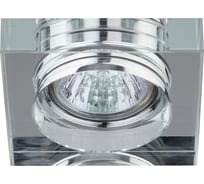 Декоративный светильник ЭРА DK28 CH/WH квадрат, толстое стекло MR16, 12V/220V, C0043775