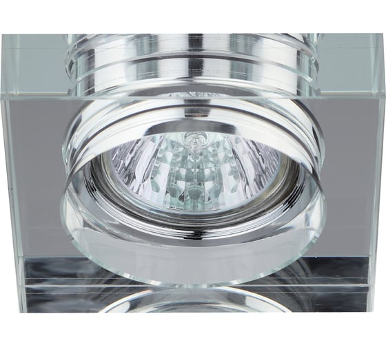 Декоративный светильник ЭРА DK28 CH/WH квадрат, толстое стекло MR16, 12V/220V, C0043775