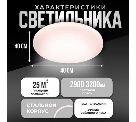 Светодиодный светильник Metronex mlr-08 - 48вт 400мм white круг MLR-08MATT