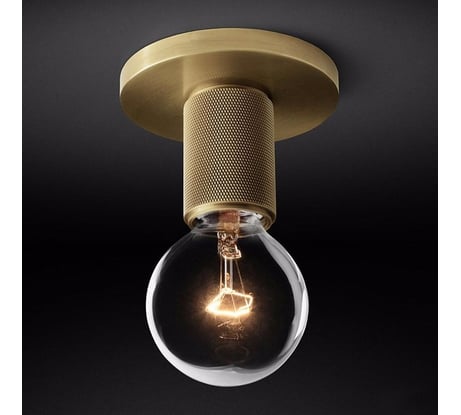 Потолочный светильник IMPERIUMLOFT RH Utilitaire Socket Flushmount Brass 123677-22
