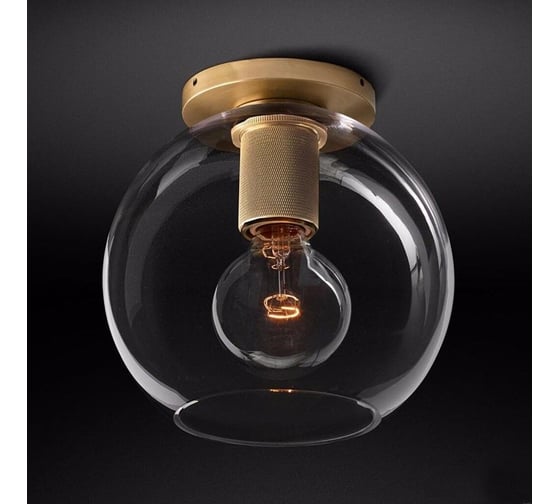 Потолочный светильник IMPERIUMLOFT RH Utilitaire Globe Shade Flushmount Brass 123675-22