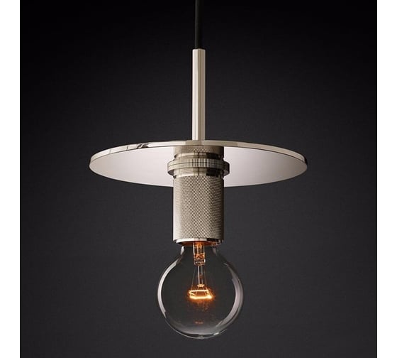 Подвесной светильник IMPERIUMLOFT RH Utilitaire Disk Shade Pendant Silver 123644-22