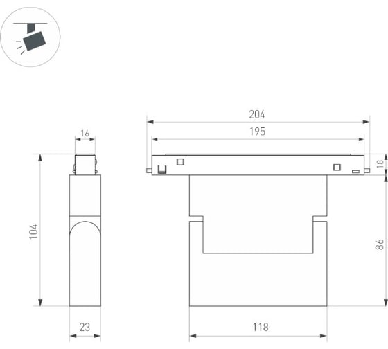 Светильник Arlight MAG-ORIENT-LASER-FOLD-S195-6W Warm3000, IP20 Металл, 1шт 034631