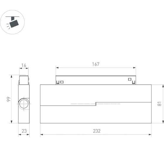 Светильник Arlight MAG-ORIENT-LASER-FOLD-S230-12W Day4000 1шт 035864(1)