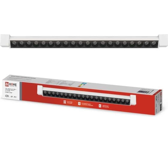 Трековый линейный светодиодный светильник IN HOME ltr-02r-tl 4040w 40вт, 4000к, 605мм, 24гр, белый, серии top-line 4690612045825 1
