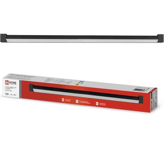 Трековый линейный светодиодный светильник IN HOME ltr-01r-tl 4040b 40вт, 4000к, 605мм, 120гр, черный, серии top-line 4690612045597 1