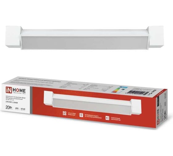 Трековый линейный светодиодный светильник IN HOME ltr-01r-tl 2040w 20вт, 4000к, 345мм, 120гр, белый, серии top-line 4690612045504