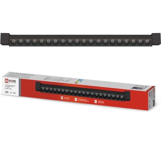 Трековый линейный светодиодный светильник IN HOME ltr-02r-tl 4040b 40вт, 4000к, 605мм, 24гр, черный, серии top-line 4690612045832