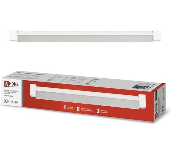 Трековый линейный светодиодный светильник IN HOME ltr-01r-tl 3040w 30вт, 4000к, 475мм, 120гр, белый, серии top-line 4690612045542 1