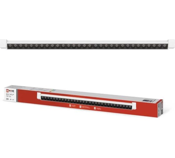 Трековый линейный светодиодный светильник IN HOME ltr-02r-tl 5040w 50вт, 4000к, 870мм, 24гр, белый, серии top-line 4690612045863 1
