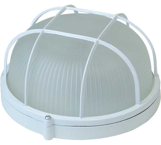 Светильник для ламп накаливания и компактных люминесцентных ламп LightStandart Round WP 60 11 01 IP54, круглый, 100 Вт, белый с решеткой (НБП 03-100-002 УХЛ1 ) IT8130 1