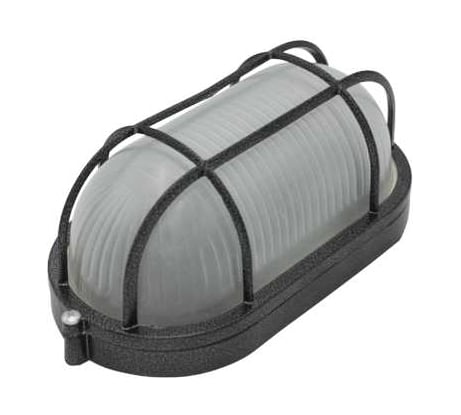 Светильник для ламп накаливания и компактных люминесцентных ламп LightStandart Round WP 60 21 02 IP54, овальный, 60 Вт, черный с решеткой (НБП 04-60-002 УХЛ1 ) IT8193