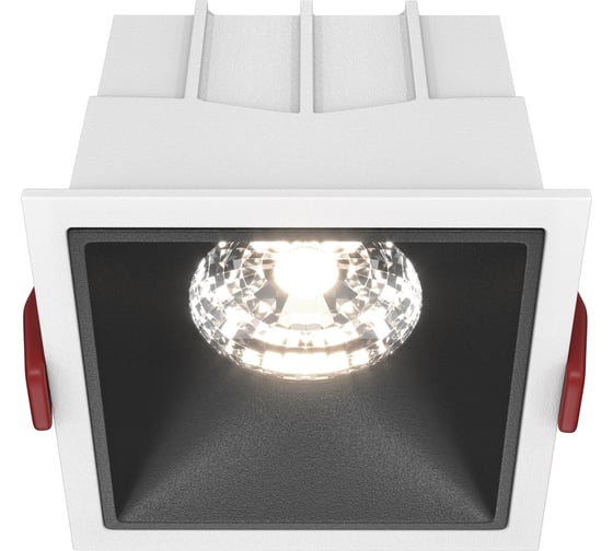 Встраиваемый светильник MAYTONI alfa led led 15w алюминий и пластик бело-черный DL043-01-15W4K-D-SQ-WB