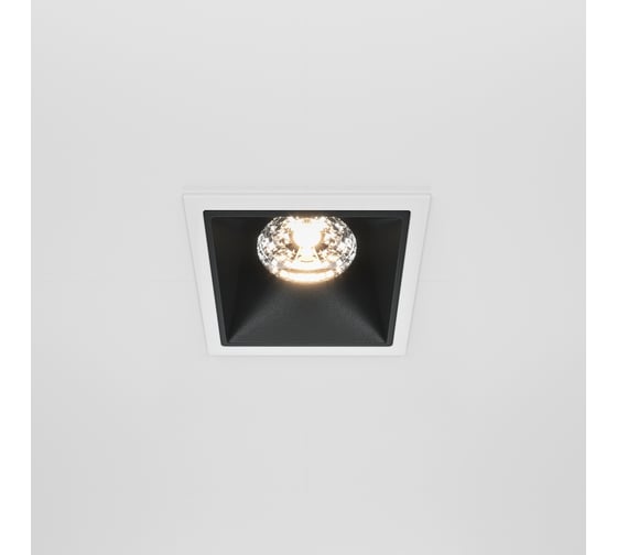 Встраиваемый светильник MAYTONI alfa led led 15w алюминий и пластик бело-черный DL043-01-15W3K-D-SQ-WB
