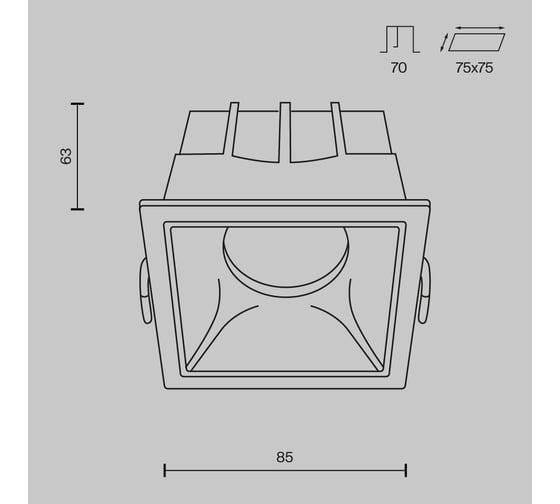 Встраиваемый светильник MAYTONI alfa led led 15w алюминий и пластик белый DL043-01-15W3K-D-SQ-W