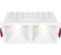 Встраиваемый светильник MAYTONI alfa led led 20w алюминий и пластик белый DL043-02-10W3K-D-SQ-W