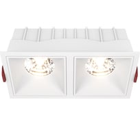Встраиваемый светильник MAYTONI alfa led led 30w алюминий и пластик белый DL043-02-15W3K-SQ-W