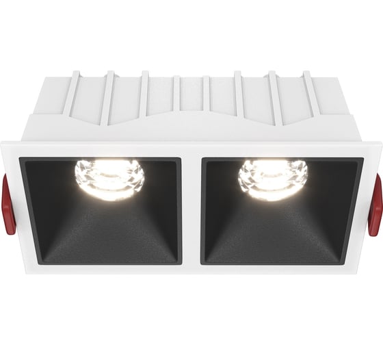 Встраиваемый светильник MAYTONI alfa led led 20w алюминий и пластик бело-черный DL043-02-10W4K-D-SQ-WB