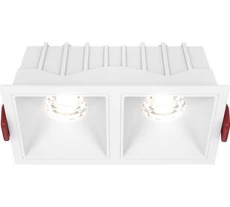 Встраиваемый светильник MAYTONI alfa led led 20w алюминий и пластик белый DL043-02-10W4K-D-SQ-W