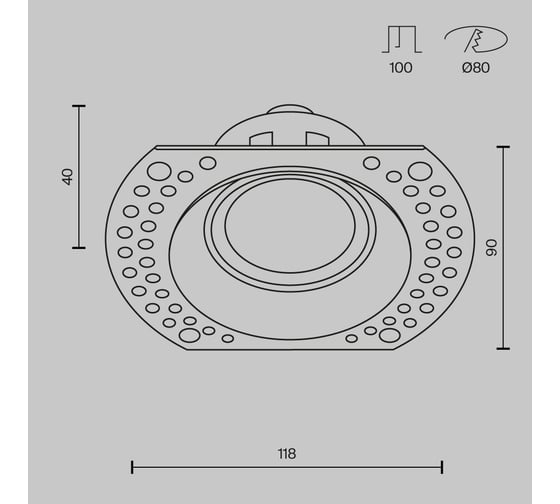 Встраиваемый светильник MAYTONI dot 1хgu10x50w алюминий белый DL042-01-RD-W