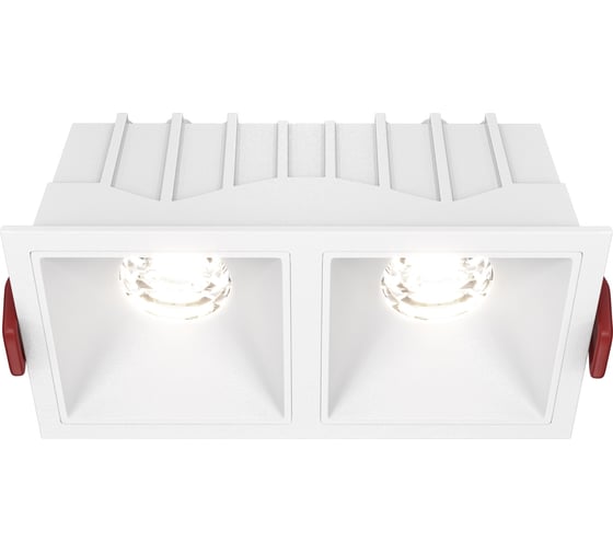 Встраиваемый светильник MAYTONI alfa led led 20w алюминий и пластик белый DL043-02-10W4K-SQ-W
