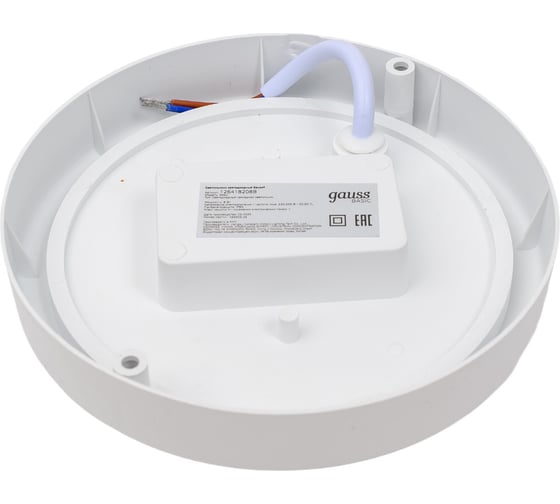 Светодиодный светильник Gauss BASIC IP65 D140*48 8W 760lm 4000K ЖКХ круг белый 1/40 126418208B